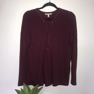 Express Lace Up Long Sleeve Shirt